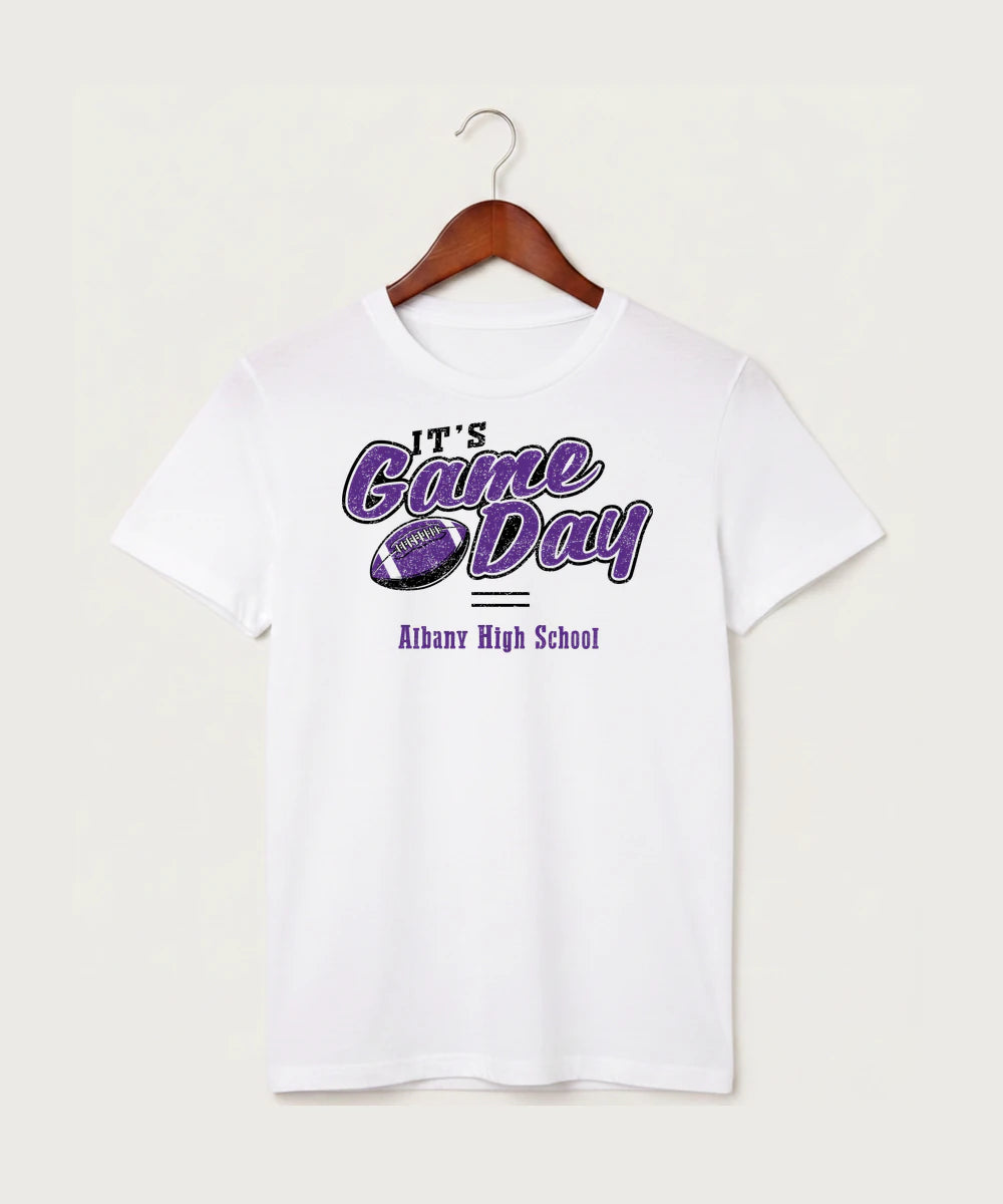 Albany High School Football (Boys) - White T-Shirt - Full Front