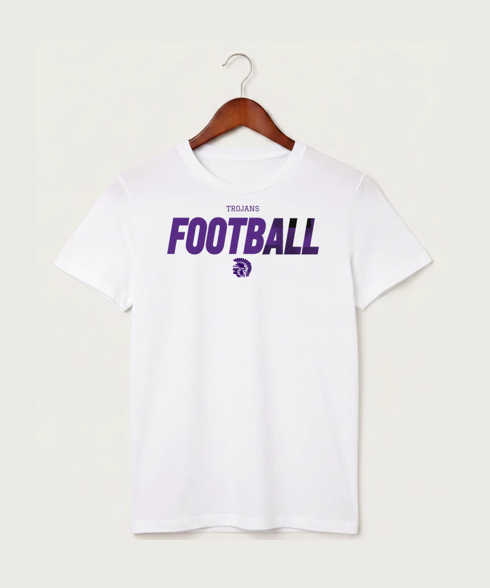 Barnesville High School Football (Boys) - White T-Shirt - Full Front