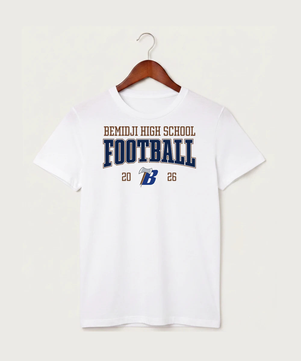 Bemidji High School Football (Boys) - White T-Shirt - Full Front