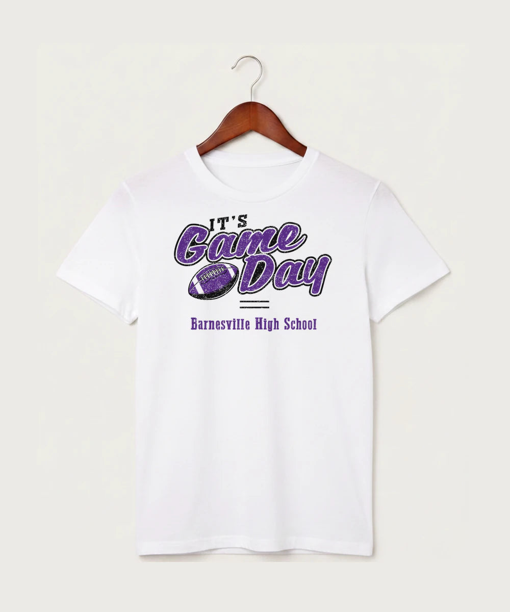 Barnesville High School Football (Boys) - White T-Shirt - Full Front