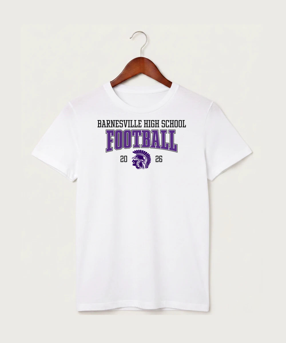 Barnesville High School Football (Boys) - White T-Shirt - Full Front