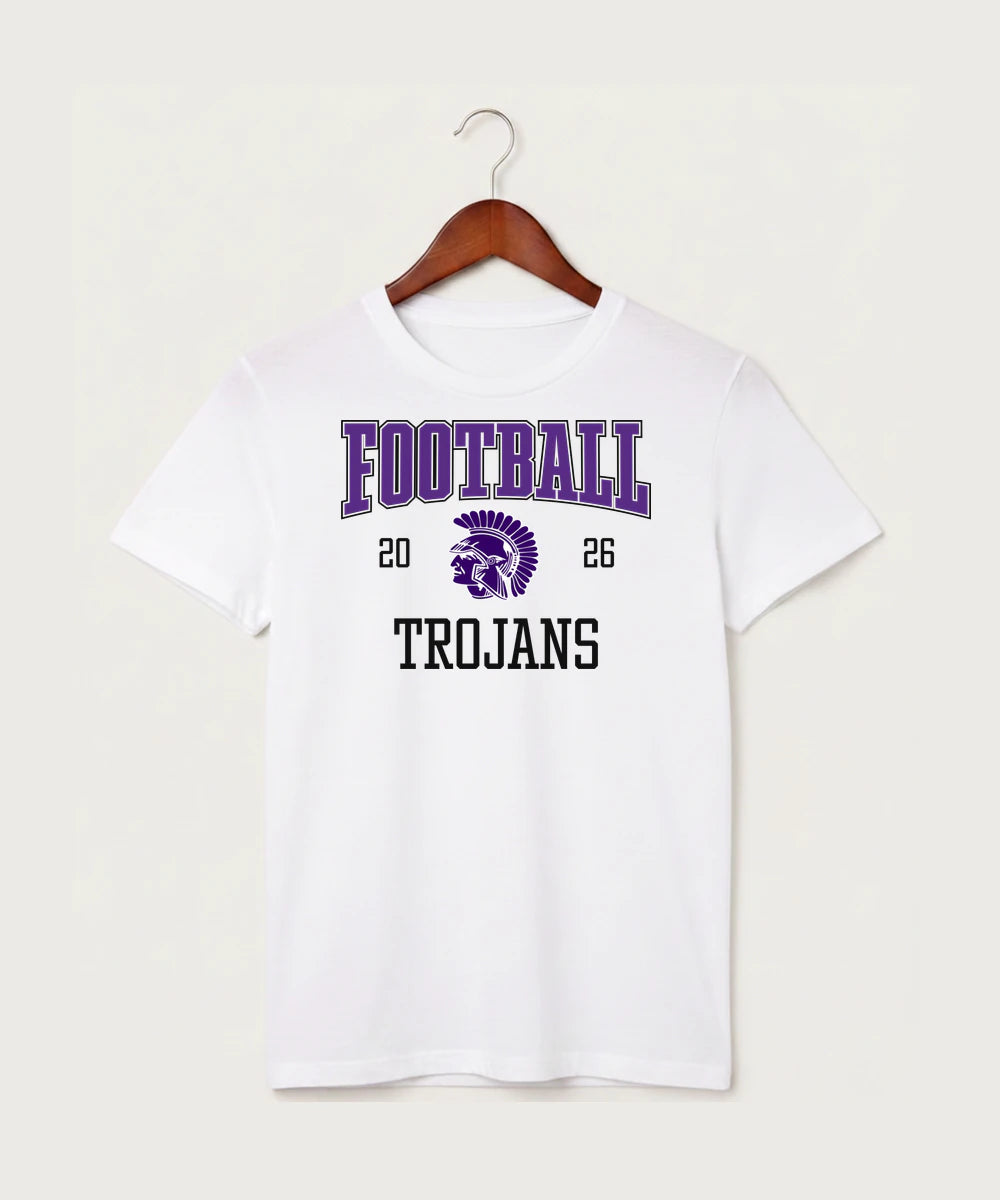 Barnesville High School Football (Boys) - White T-Shirt - Full Front