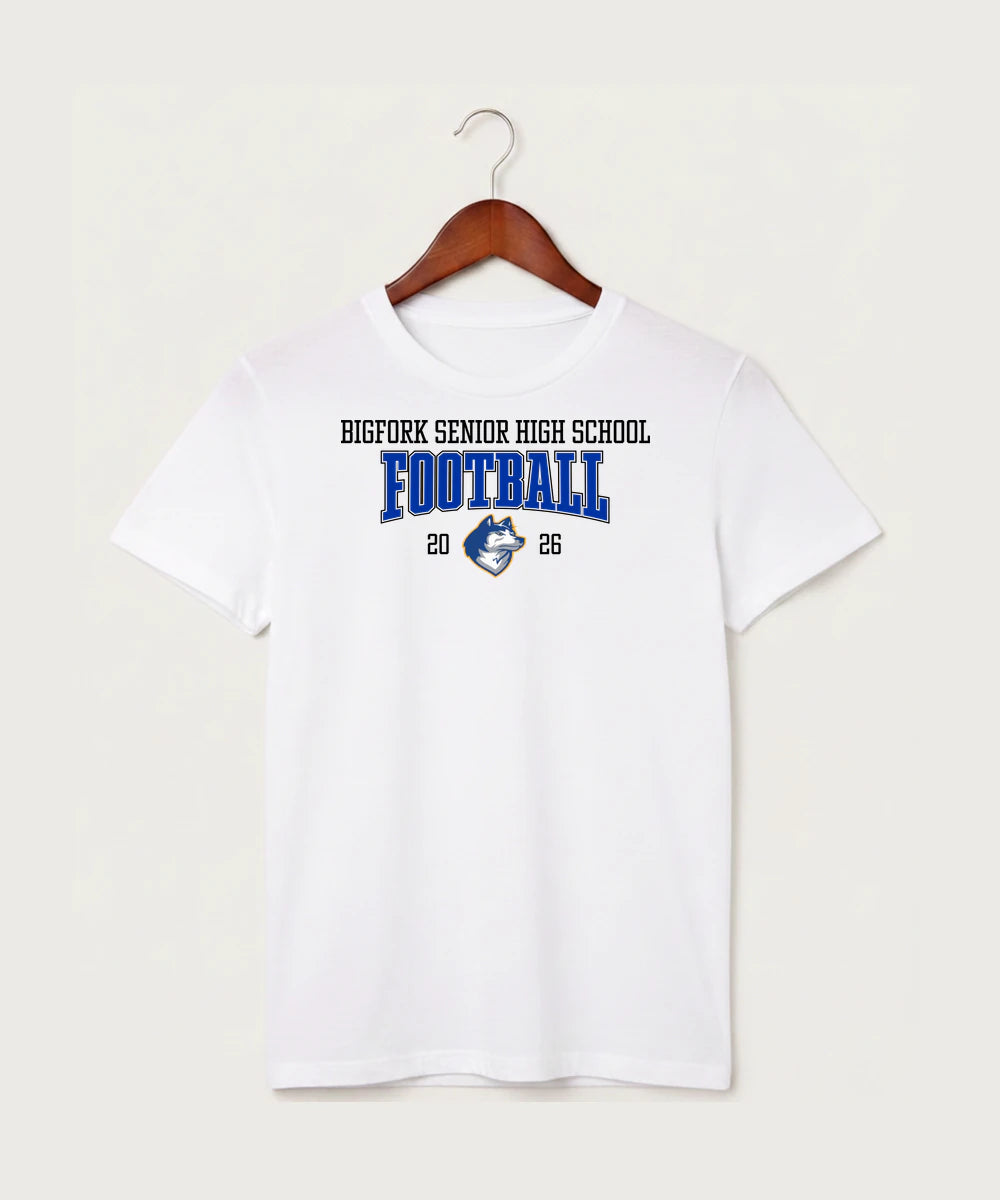 Bigfork Senior High School Football (Boys) - White T-Shirt - Full Front