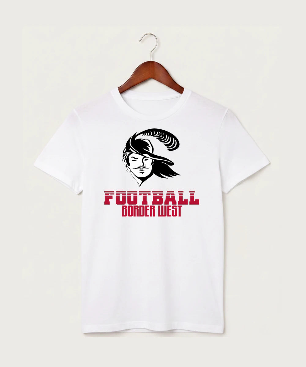 Border West Football (Boys) - White T-Shirt - Full Front