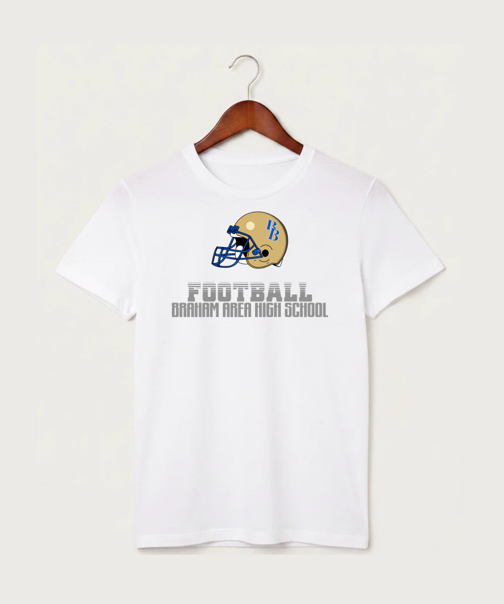 Braham Area High School Football (Boys) - White T-Shirt - Full Front