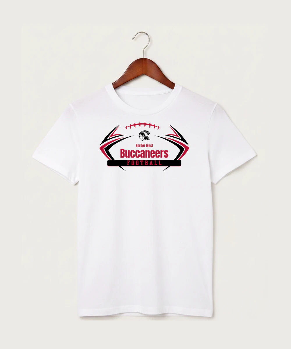 Border West Football (Boys) - White T-Shirt - Full Front