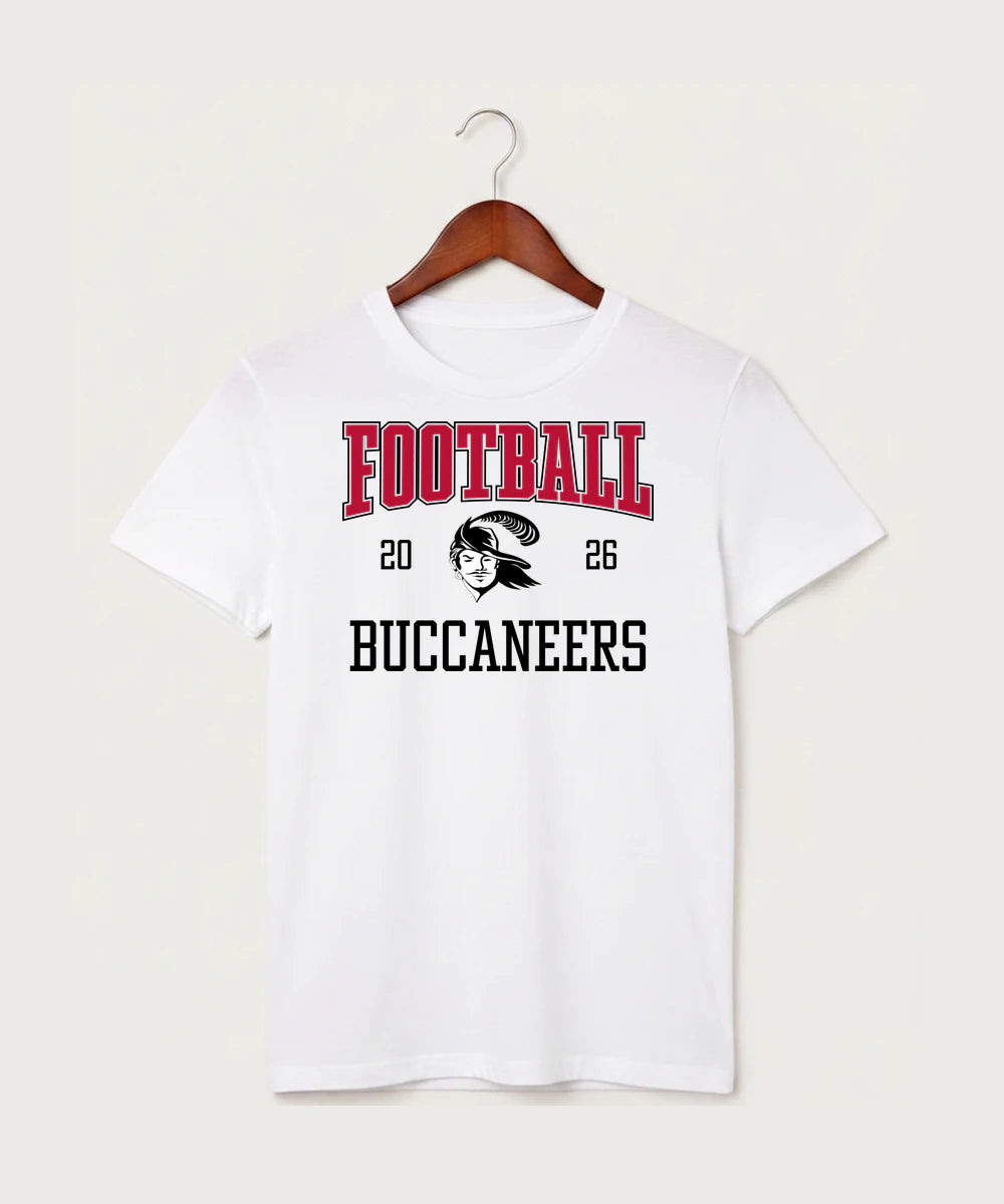 Border West Football (Boys) - White T-Shirt - Full Front
