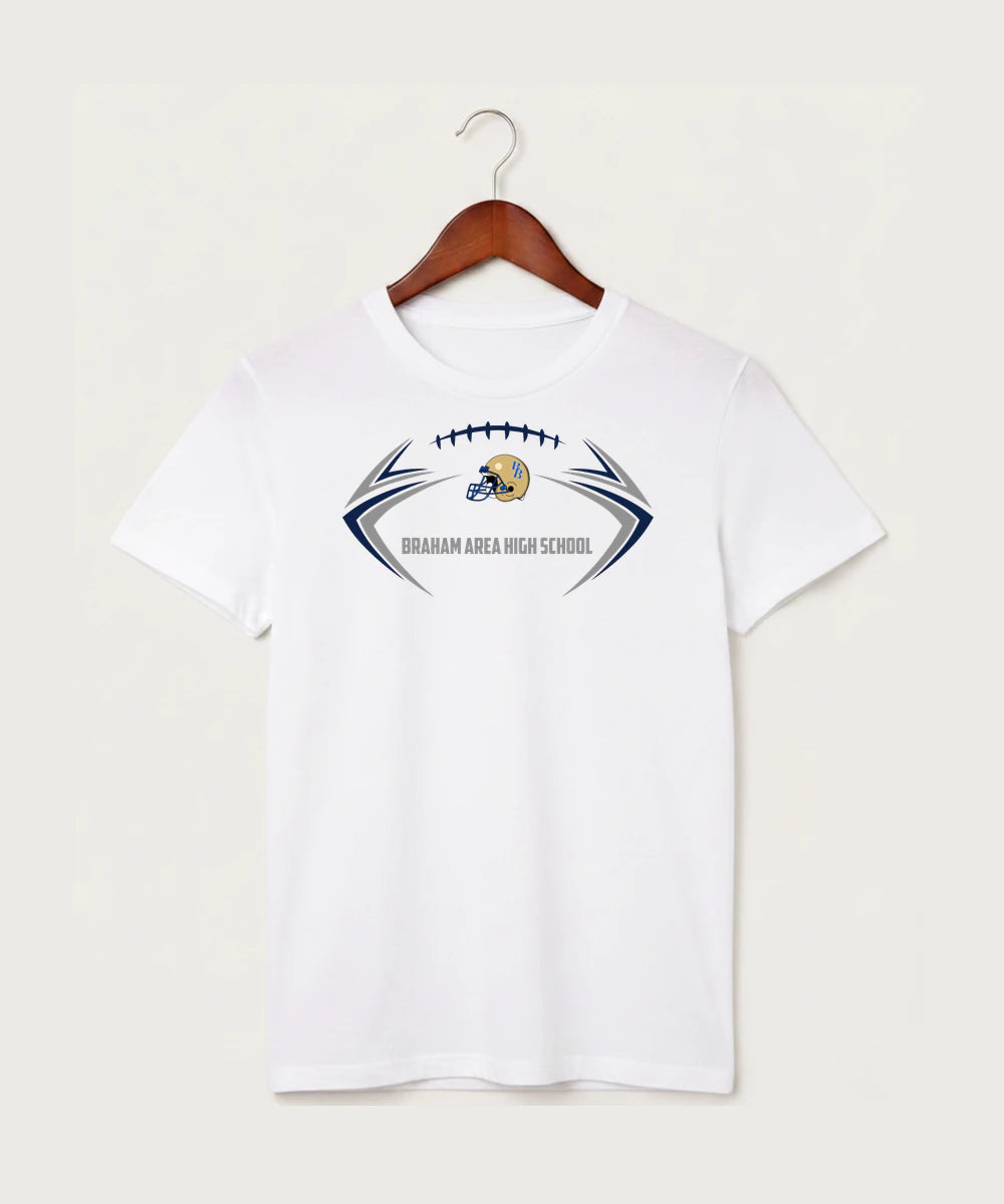 Braham Area High School Football (Boys) - White T-Shirt - Full Front