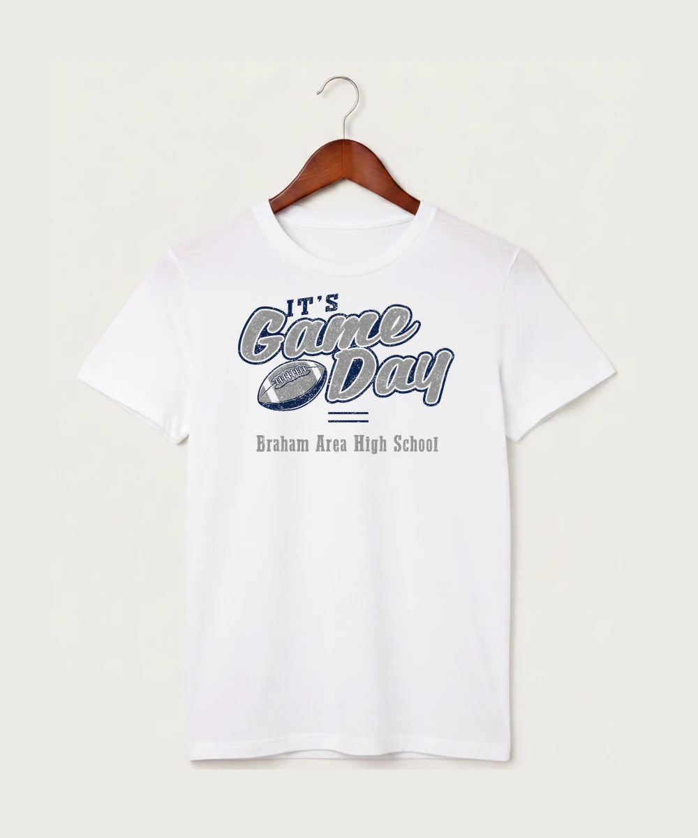 Braham Area High School Football (Boys) - White T-Shirt - Full Front