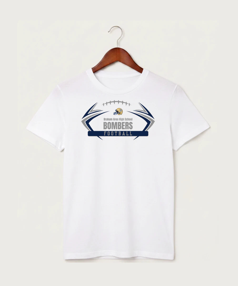 Braham Area High School Football (Boys) - White T-Shirt - Full Front