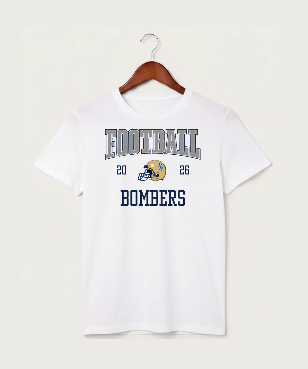 Braham Area High School Football (Boys) - White T-Shirt - Full Front
