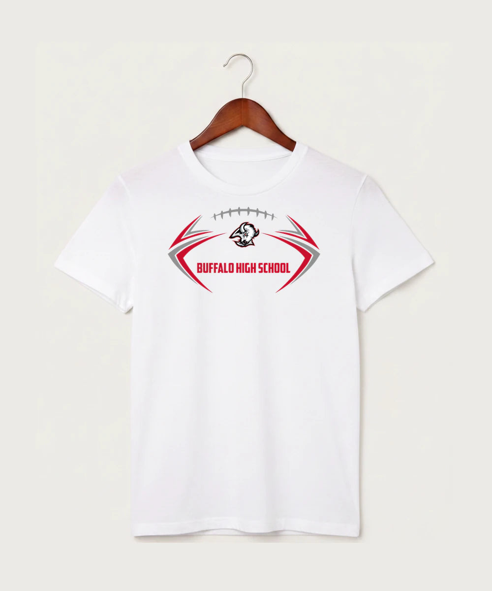 Buffalo High School Football (Boys) - White T-Shirt - Full Front