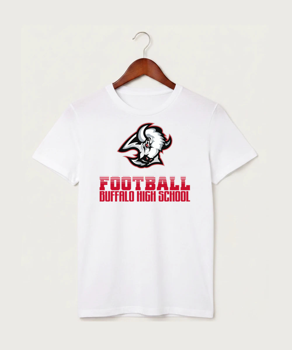 Buffalo High School Football (Boys) - White T-Shirt - Full Front