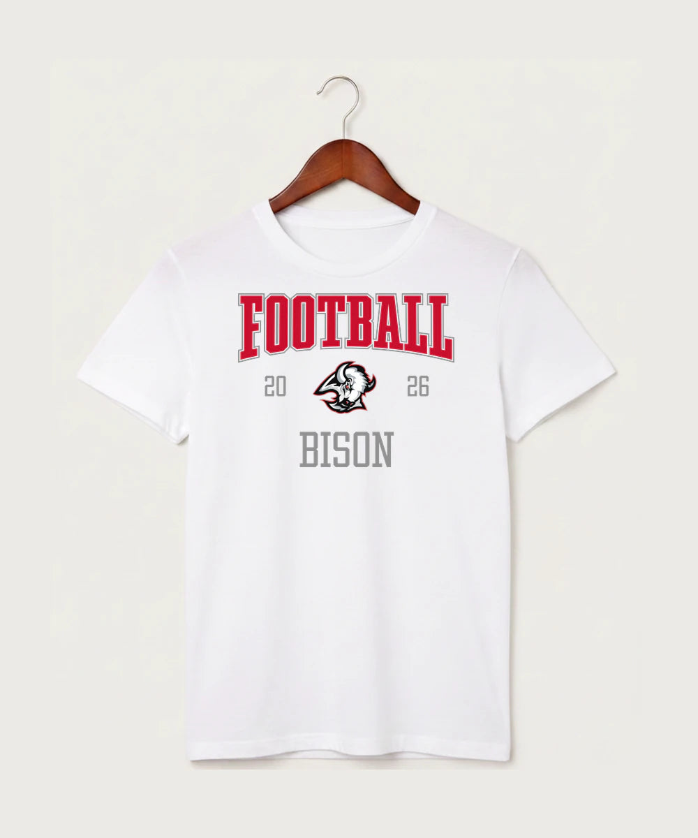 Buffalo High School Football (Boys) - White T-Shirt - Full Front
