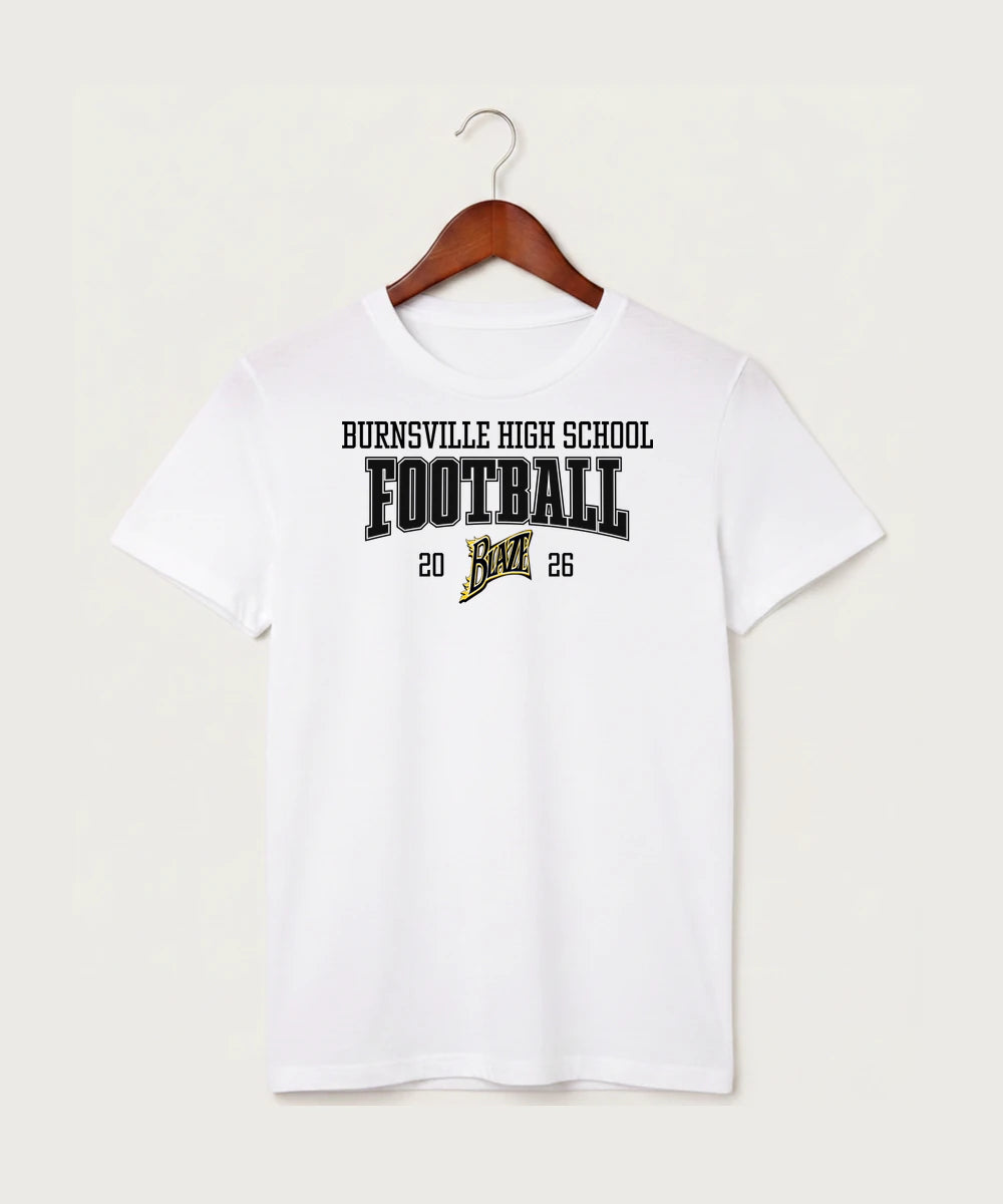 Burnsville High School Football (Boys) - White T-Shirt - Full Front