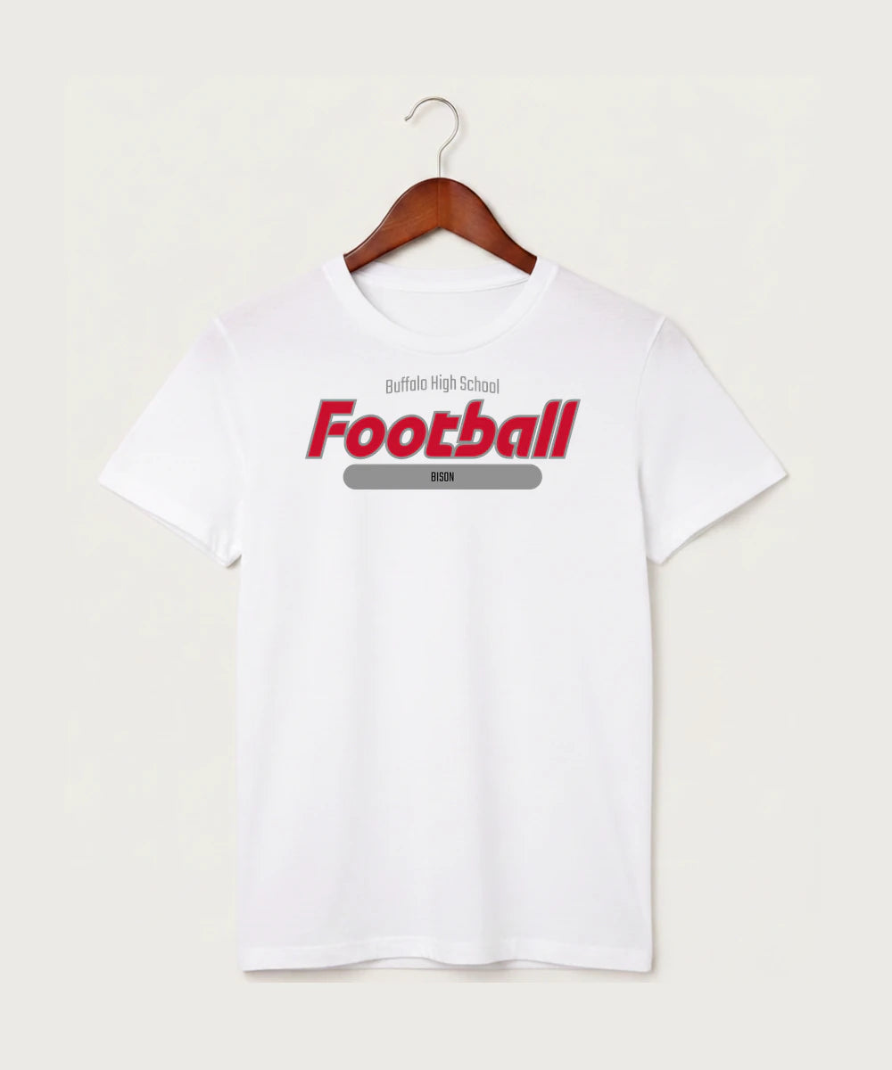 Buffalo High School Football (Boys) - White T-Shirt - Full Front
