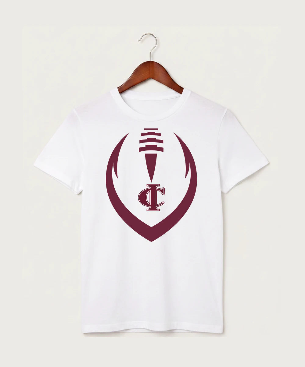 Crosby Ironton High School Football (Boys) - White T-Shirt - Full Front