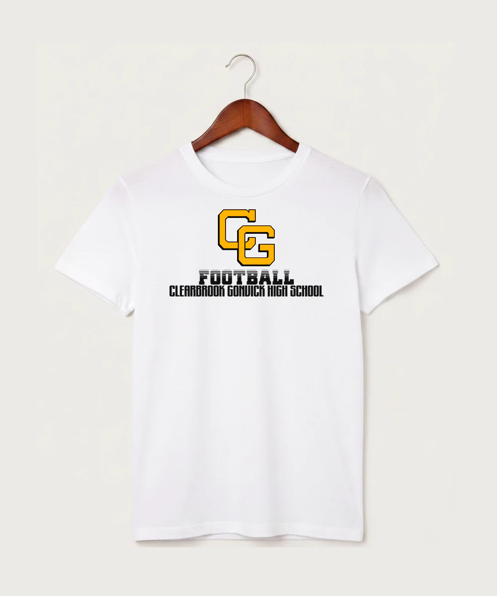 Clearbrook Gonvick High School Football (Boys) - White T-Shirt - Full Front
