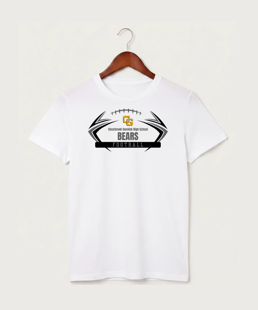 Clearbrook Gonvick High School Football (Boys) - White T-Shirt - Full Front