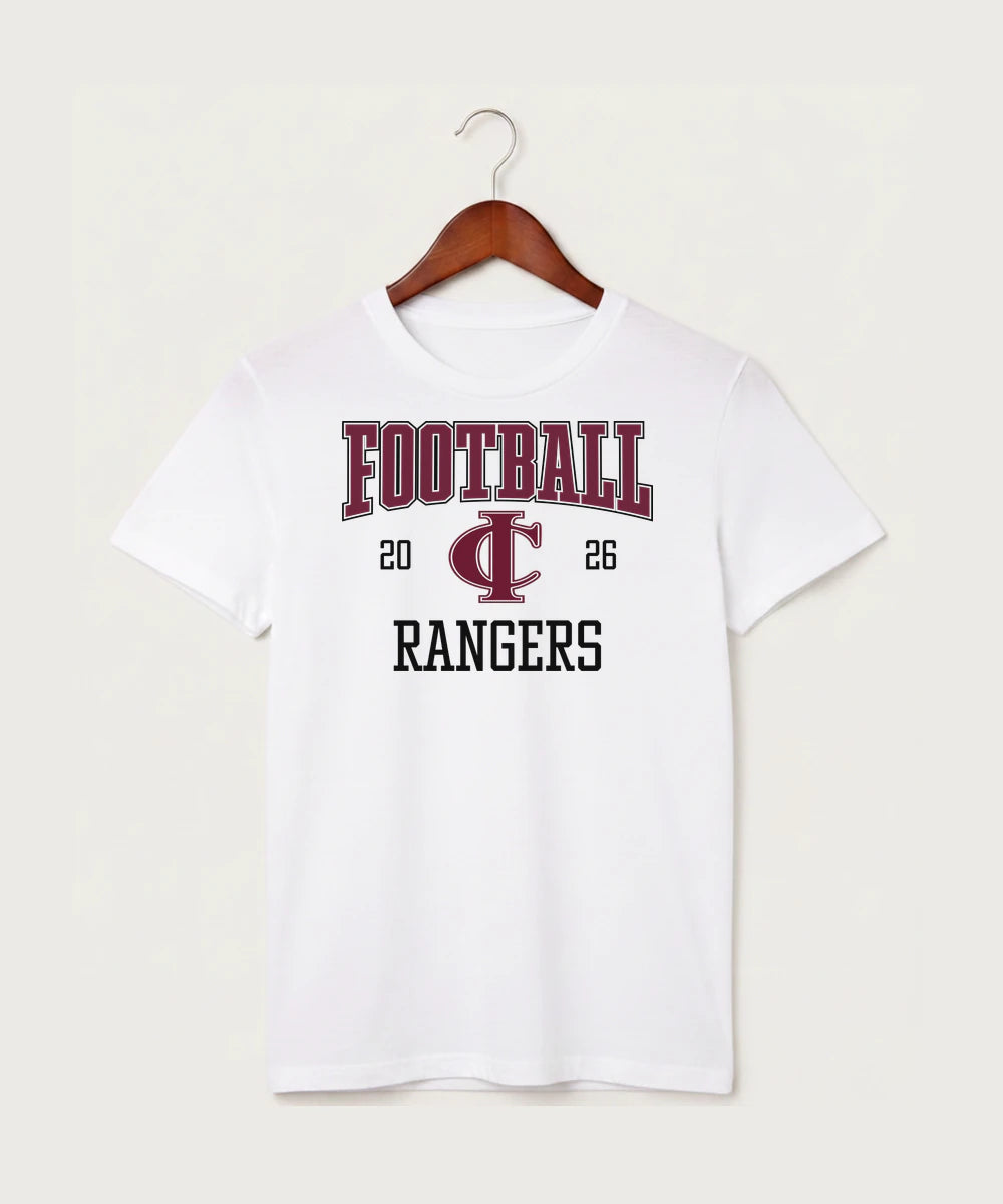 Crosby Ironton High School Football (Boys) - White T-Shirt - Full Front
