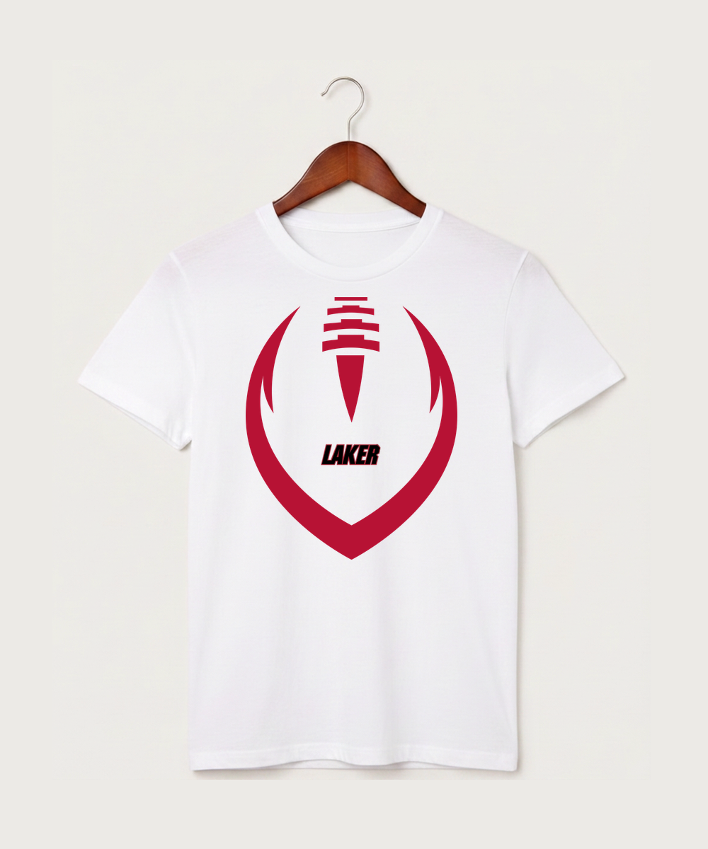 Detroit Lakes Community High School Football (Boys) - White T-Shirt - Full Front