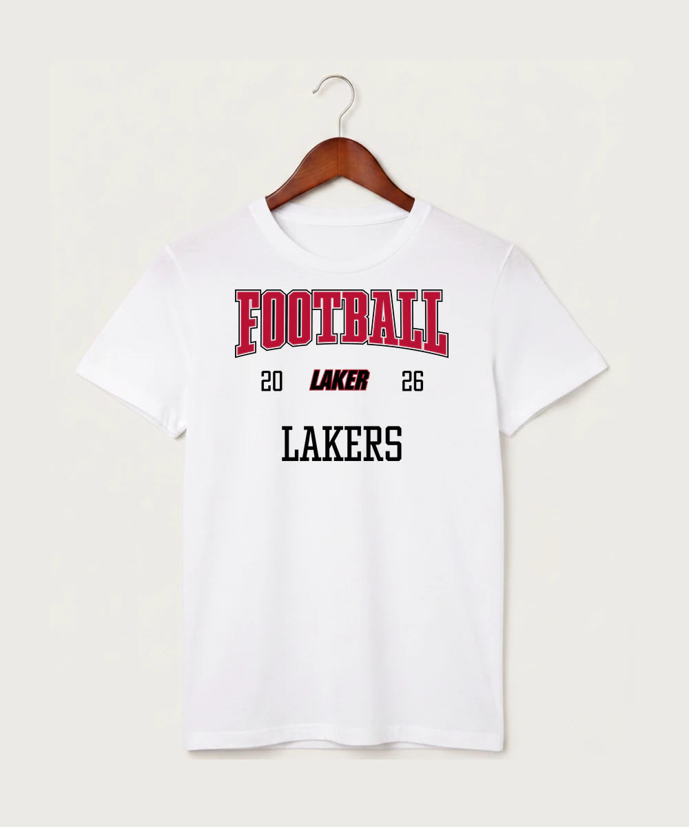 Detroit Lakes Community High School Football (Boys) - White T-Shirt - Full Front