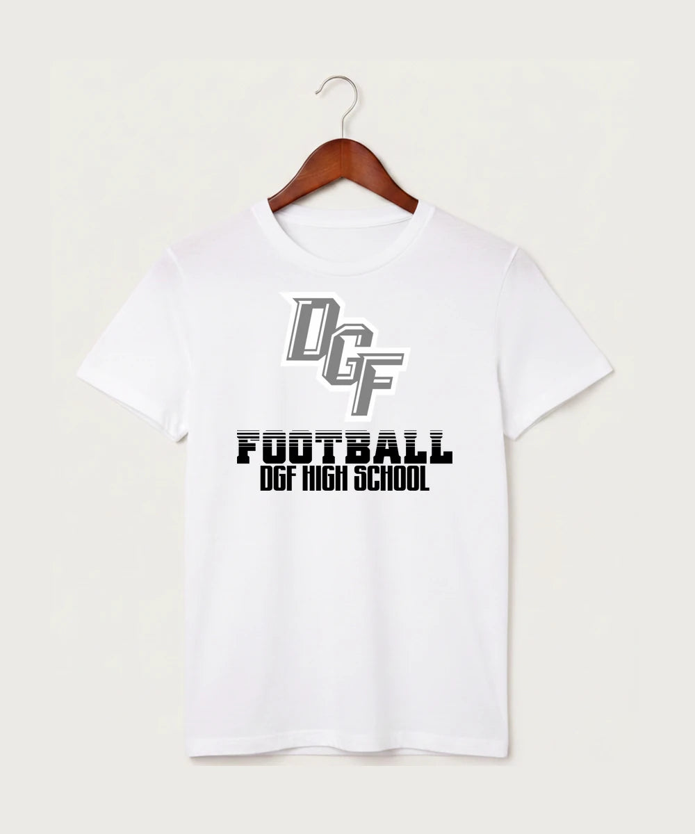 DGF High School Football (Boys) - White T-Shirt - Full Front