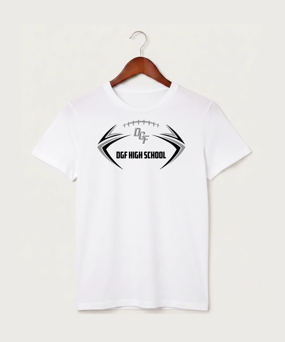DGF High School Football (Boys) - White T-Shirt - Full Front