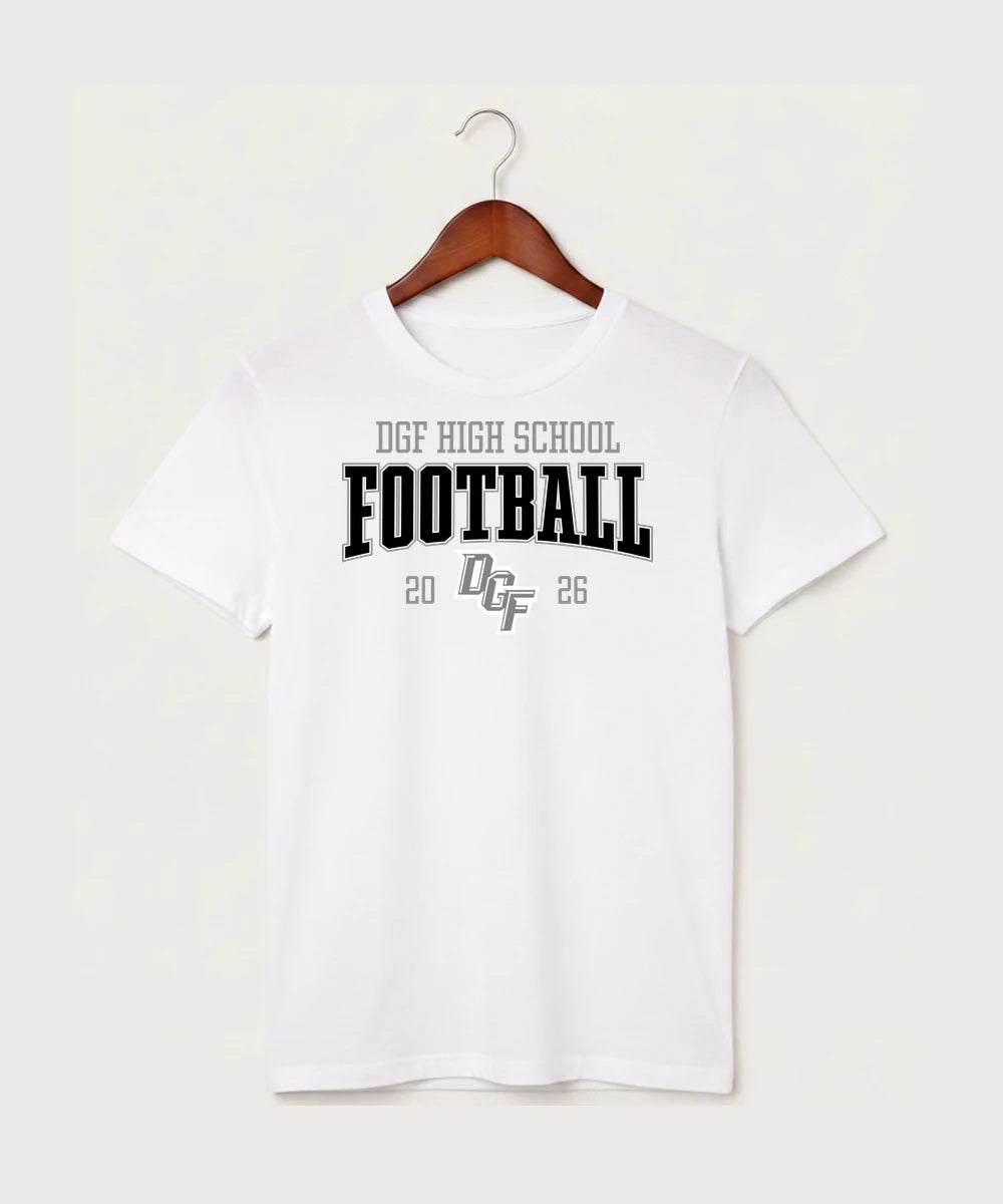 DGF High School Football (Boys) - White T-Shirt - Full Front