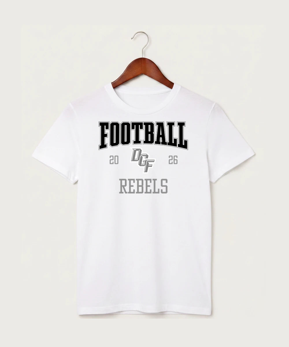 DGF High School Football (Boys) - White T-Shirt - Full Front