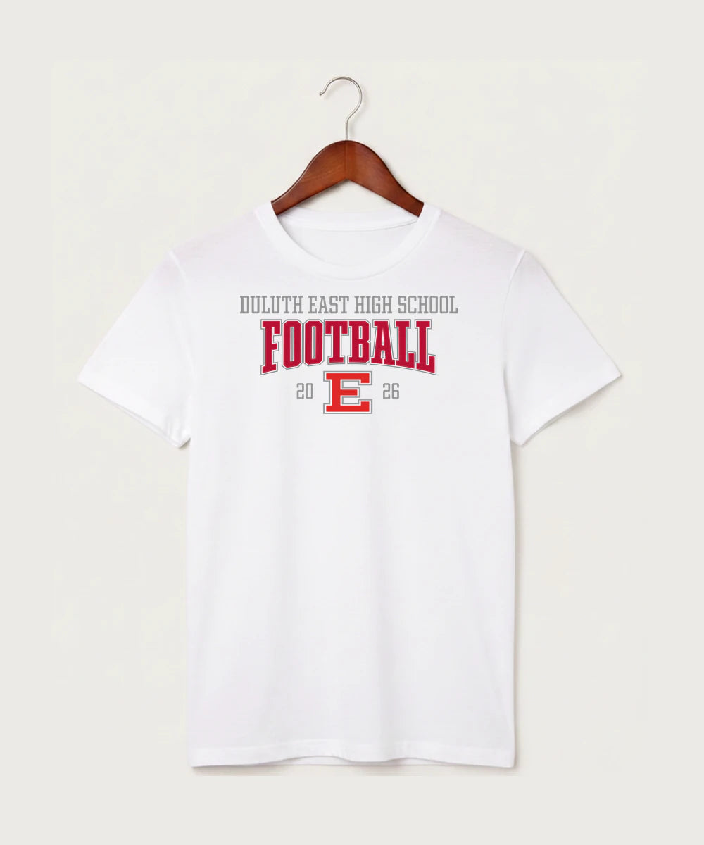 Duluth East High School Football (Boys) - White T-Shirt - Full Front