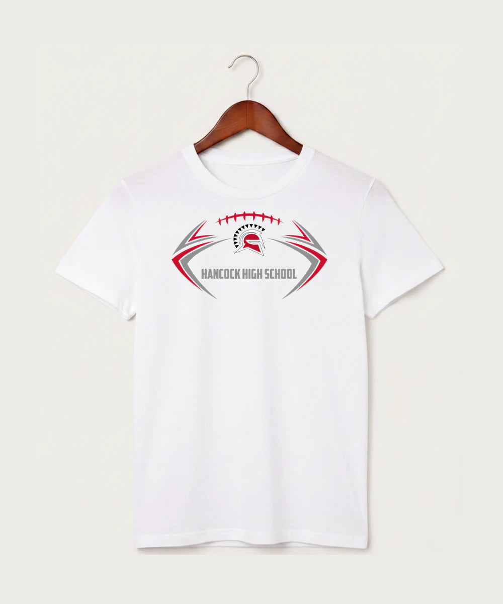 Hancock High School Football (Boys) - White T-Shirt - Full Front