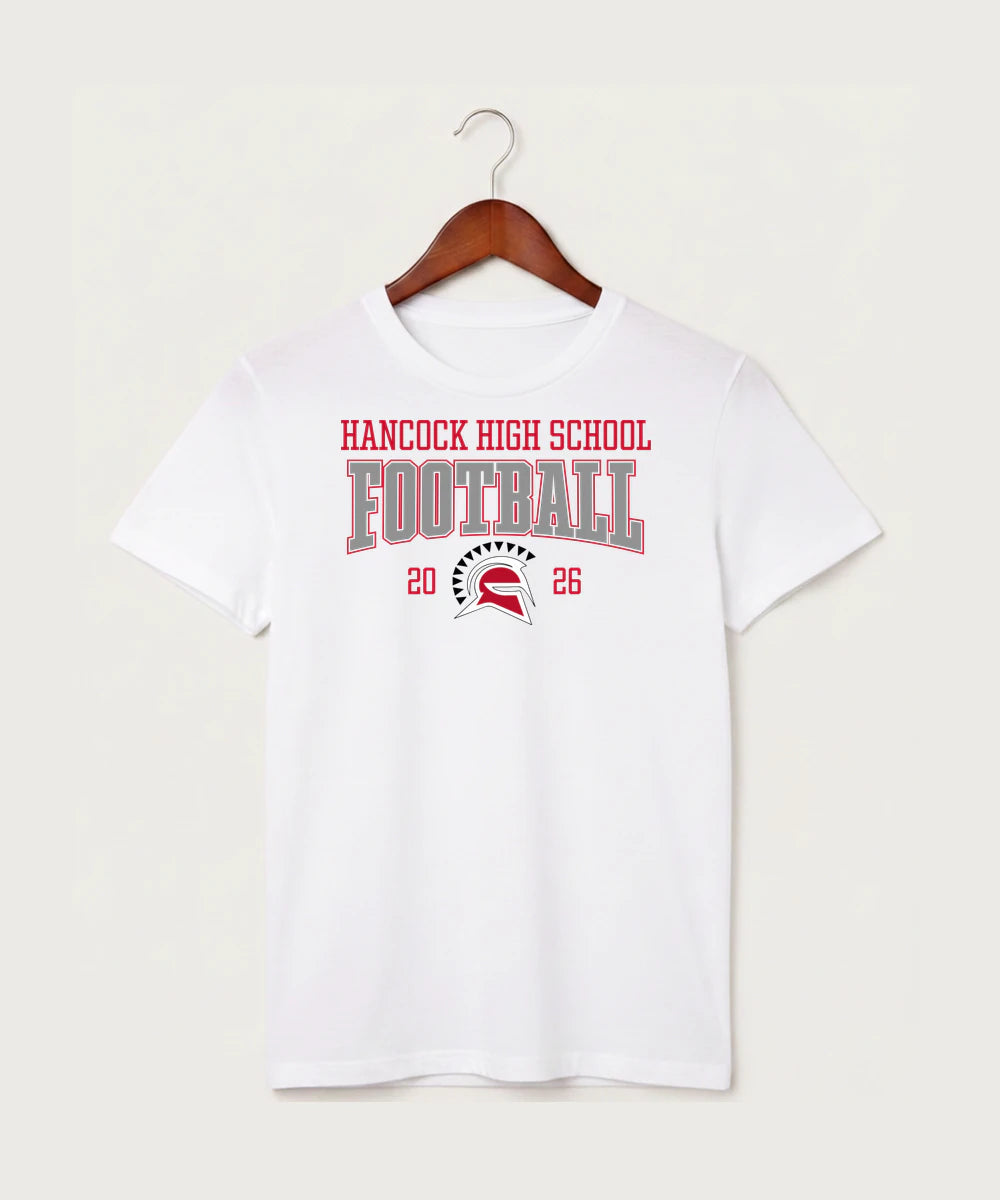 Hancock High School Football (Boys) - White T-Shirt - Full Front