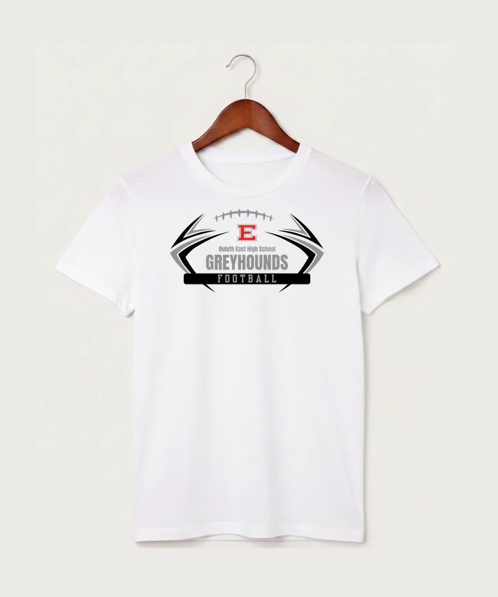 Duluth East High School Football (Boys) - White T-Shirt - Full Front