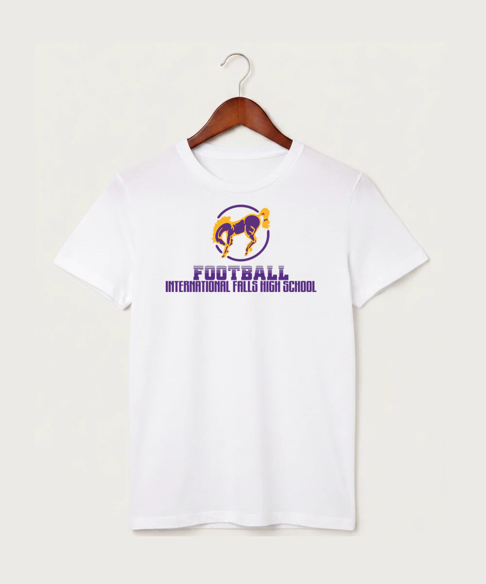 International Falls High School Football (Boys) - White T-Shirt - Full Front