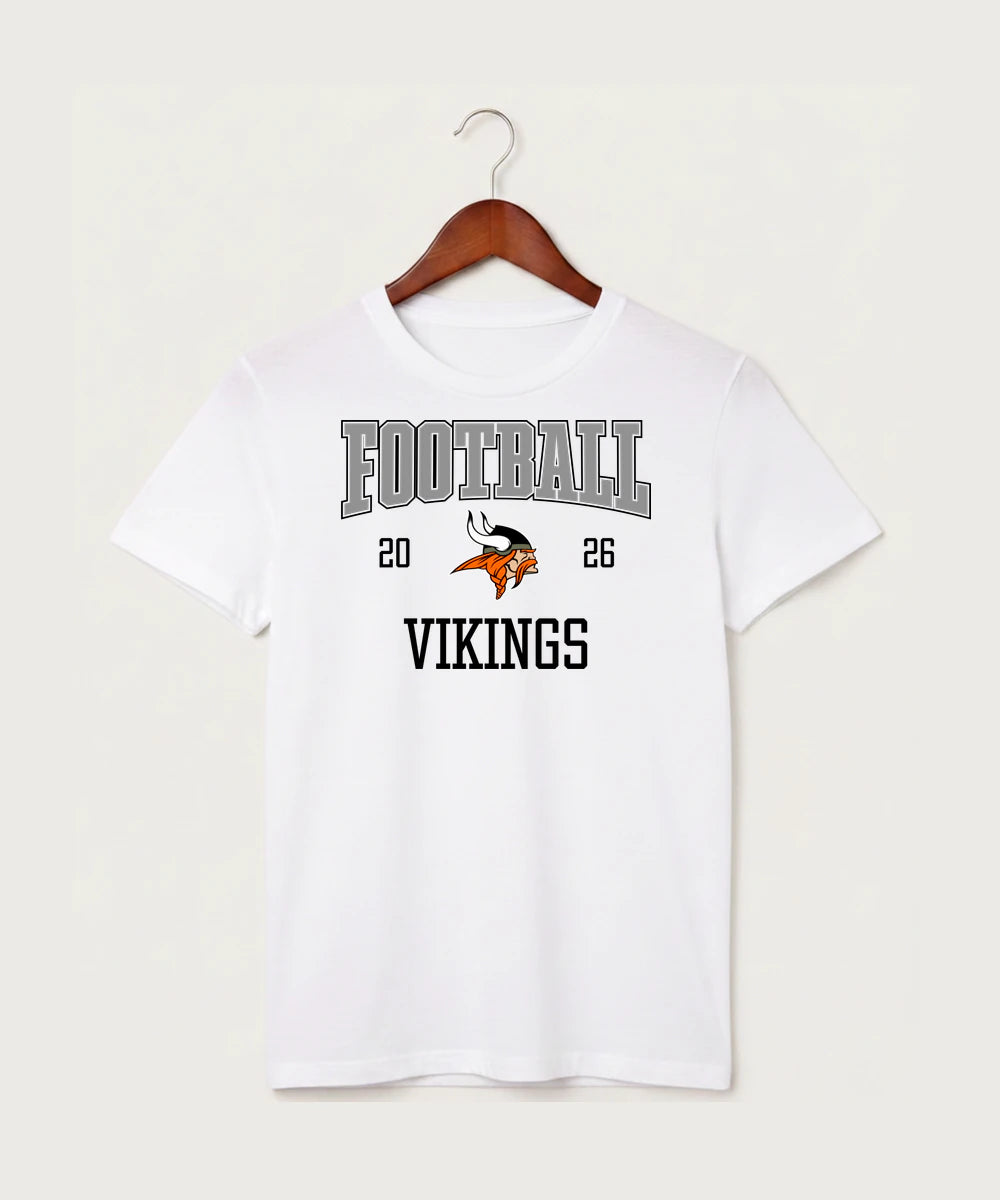 Littlefork Big Falls High School Football (Boys) - White T-Shirt - Full Front