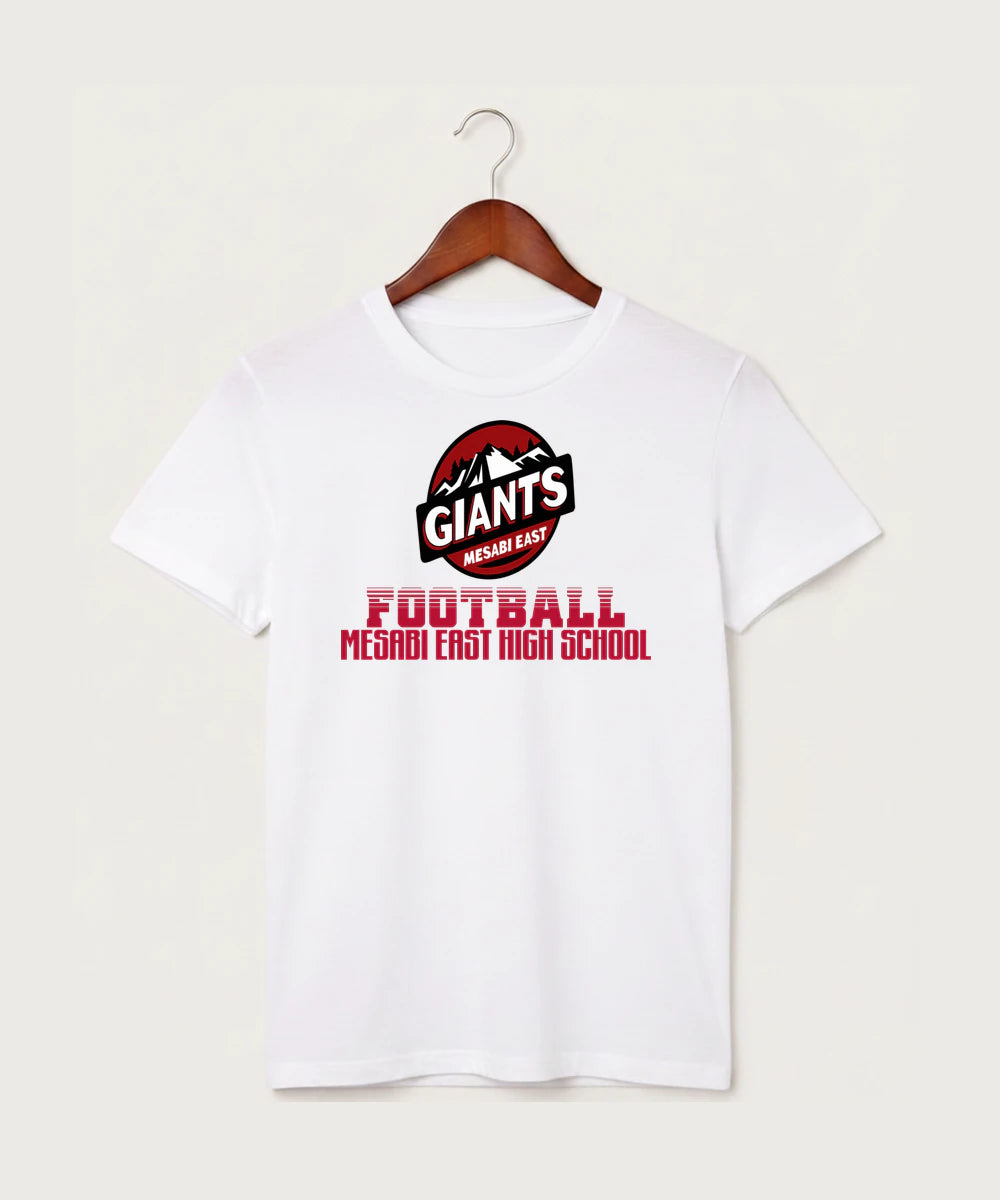 Mesabi East High School Football (Boys) - White T-Shirt - Full Front