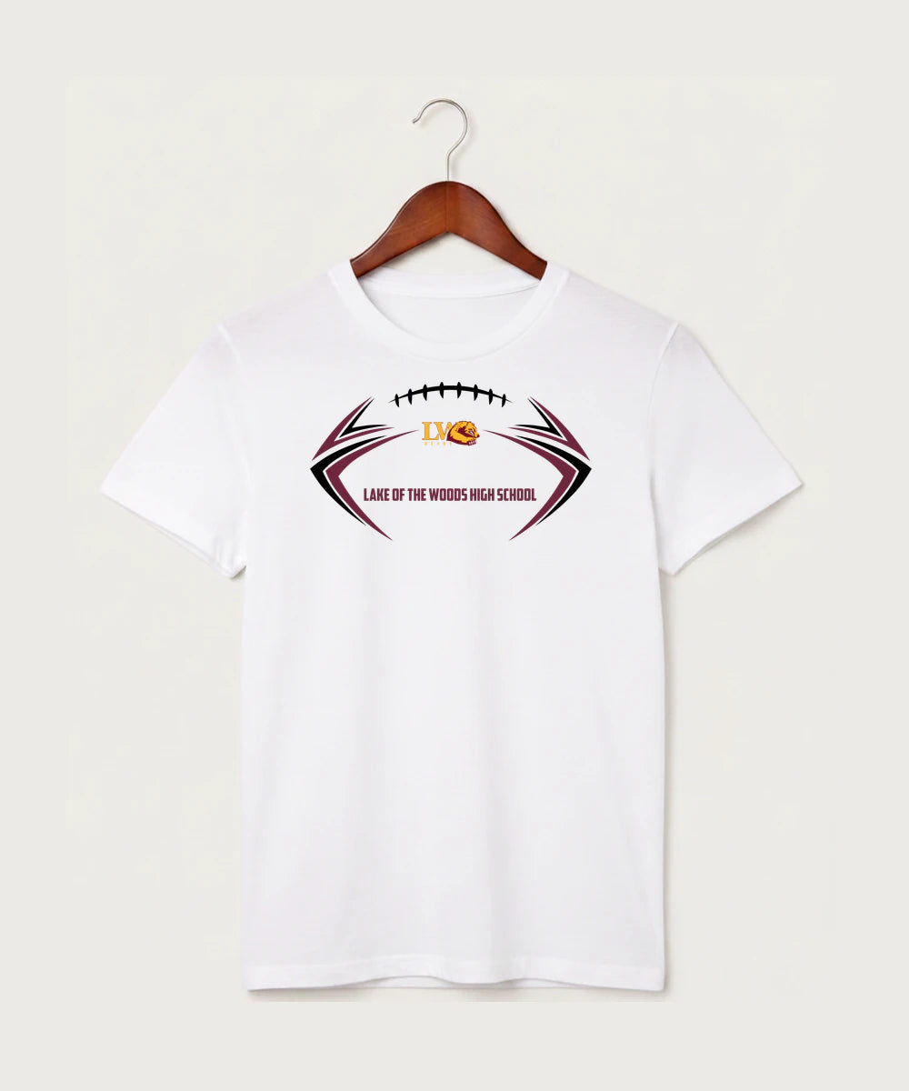 Lake of the Woods High School Football (Boys) - White T-Shirt - Full Front