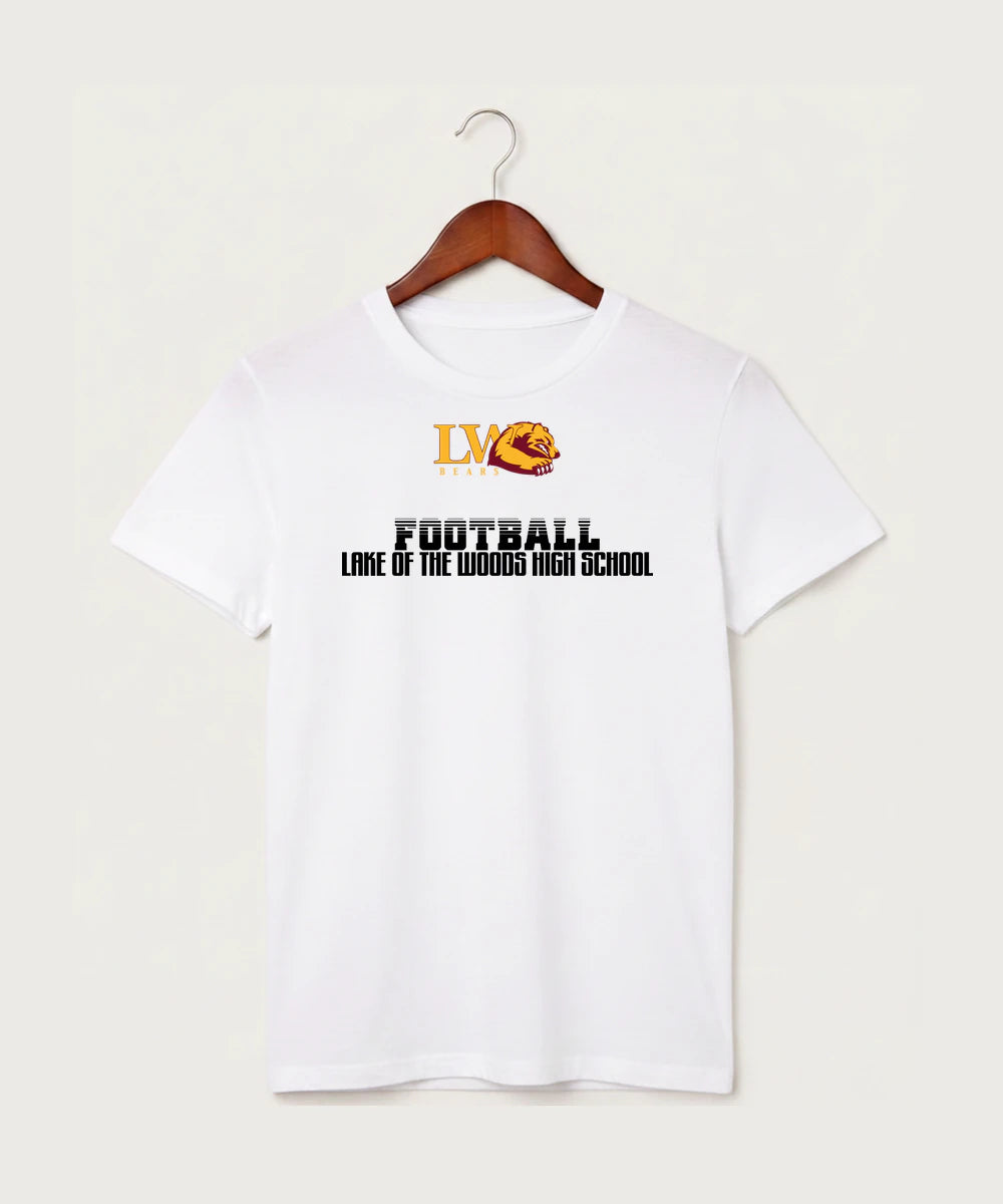 Lake of the Woods High School Football (Boys) - White T-Shirt - Full Front