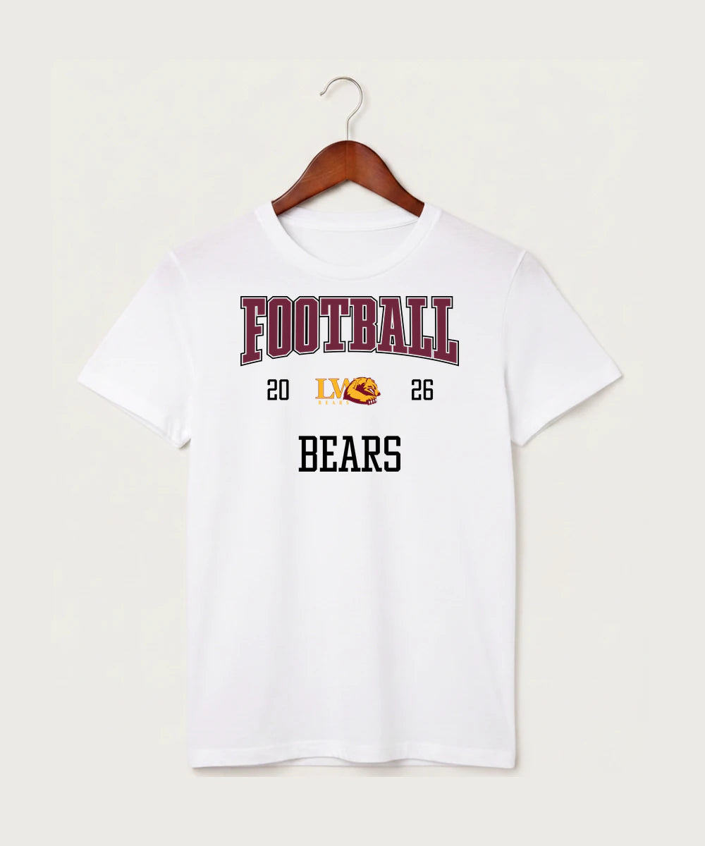 Lake of the Woods High School Football (Boys) - White T-Shirt - Full Front