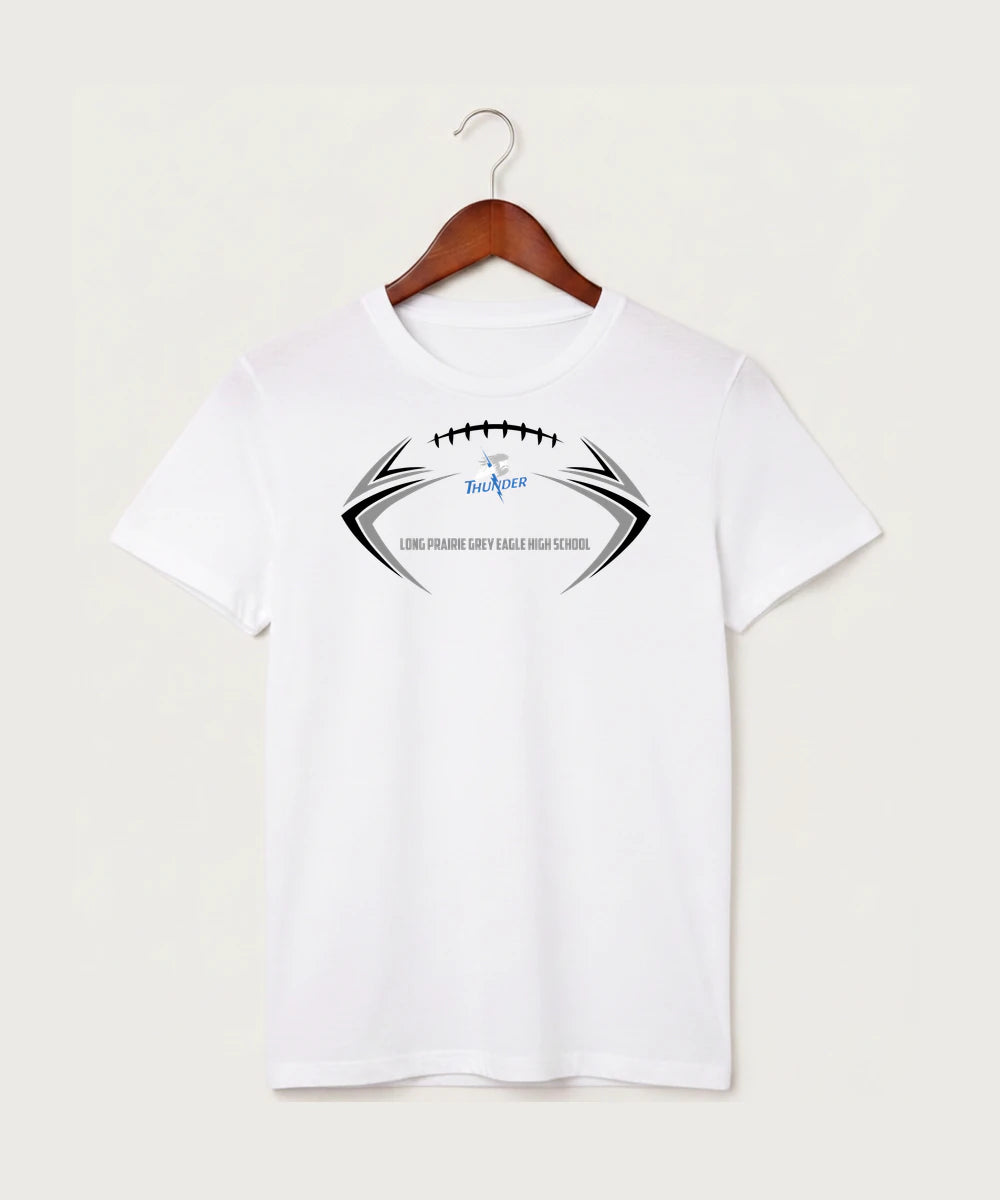 Long Prairie Grey Eagle High School Football (Boys) - White T-Shirt - Full Front