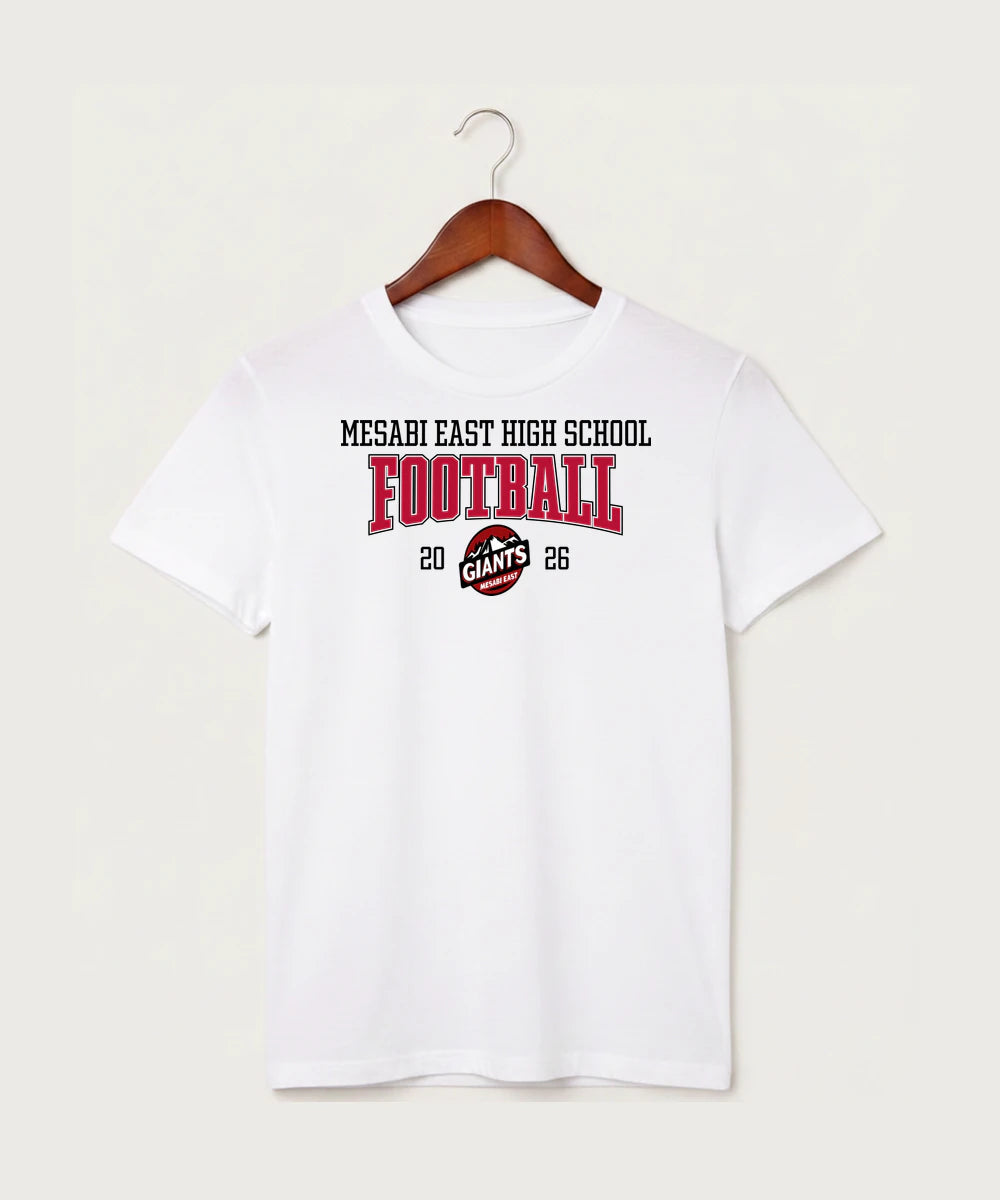 Mesabi East High School Football (Boys) - White T-Shirt - Full Front