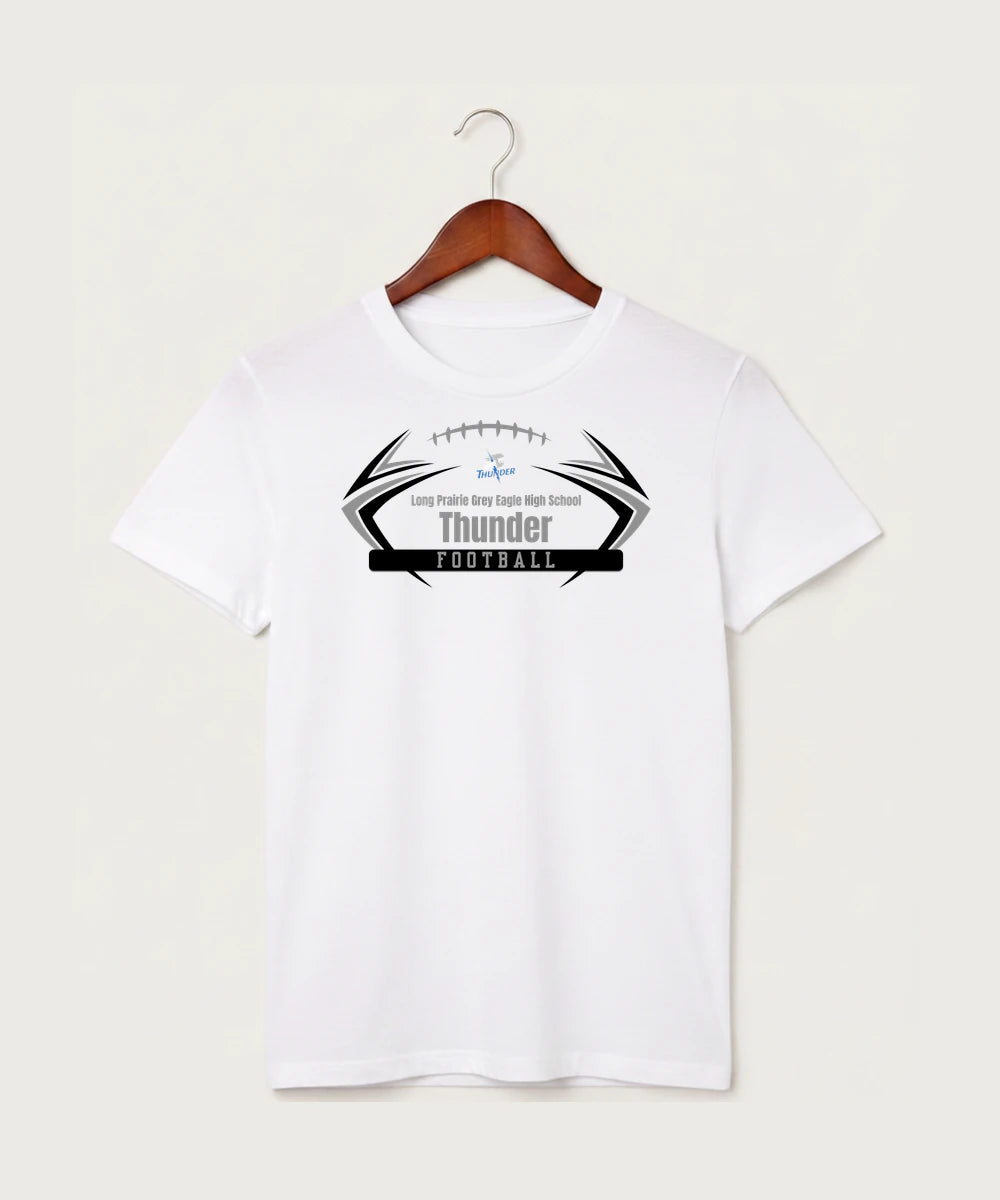 Long Prairie Grey Eagle High School Football (Boys) - White T-Shirt - Full Front