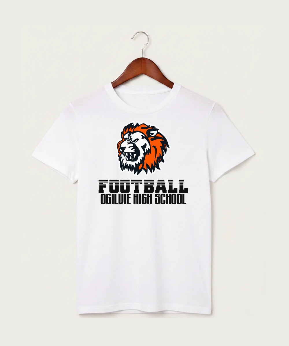 Ogilvie High School Football (Boys) - White T-Shirt - Full Front