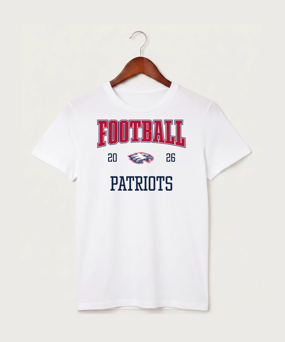 Pequot Lakes High School Football (Boys) - White T-Shirt - Full Front