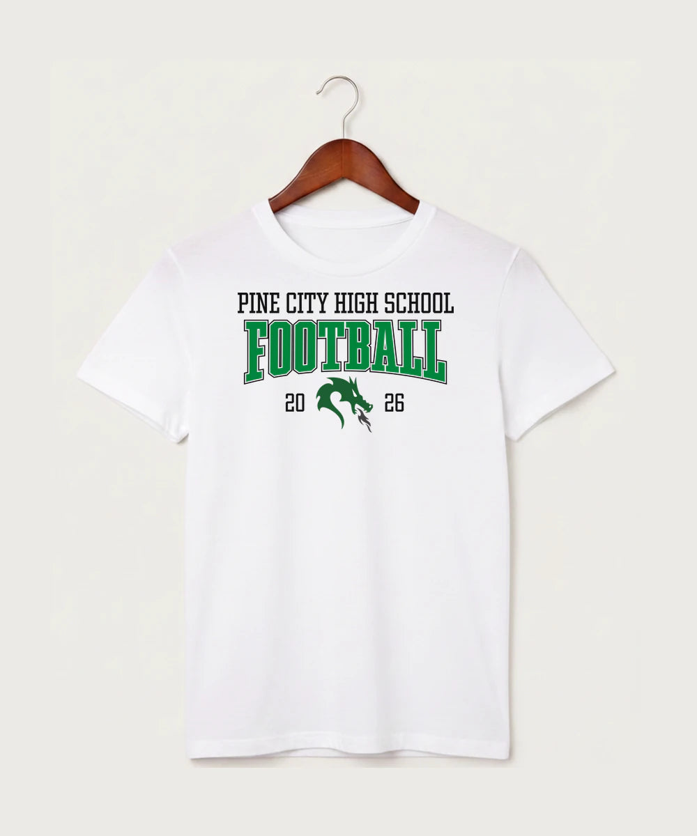 Pine City High School Football (Boys) - White T-Shirt - Full Front