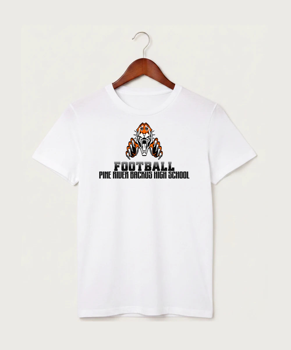 Pine River Backus High School Football (Boys) - White T-Shirt - Full Front