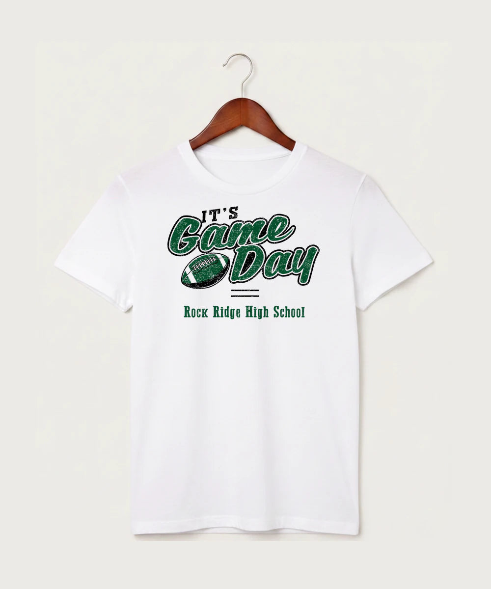 Rock Ridge High School Football (Boys) - White T-Shirt - Full Front
