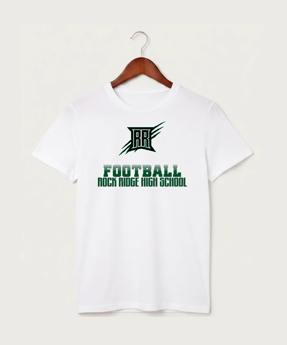 Rock Ridge High School Football (Boys) - White T-Shirt - Full Front