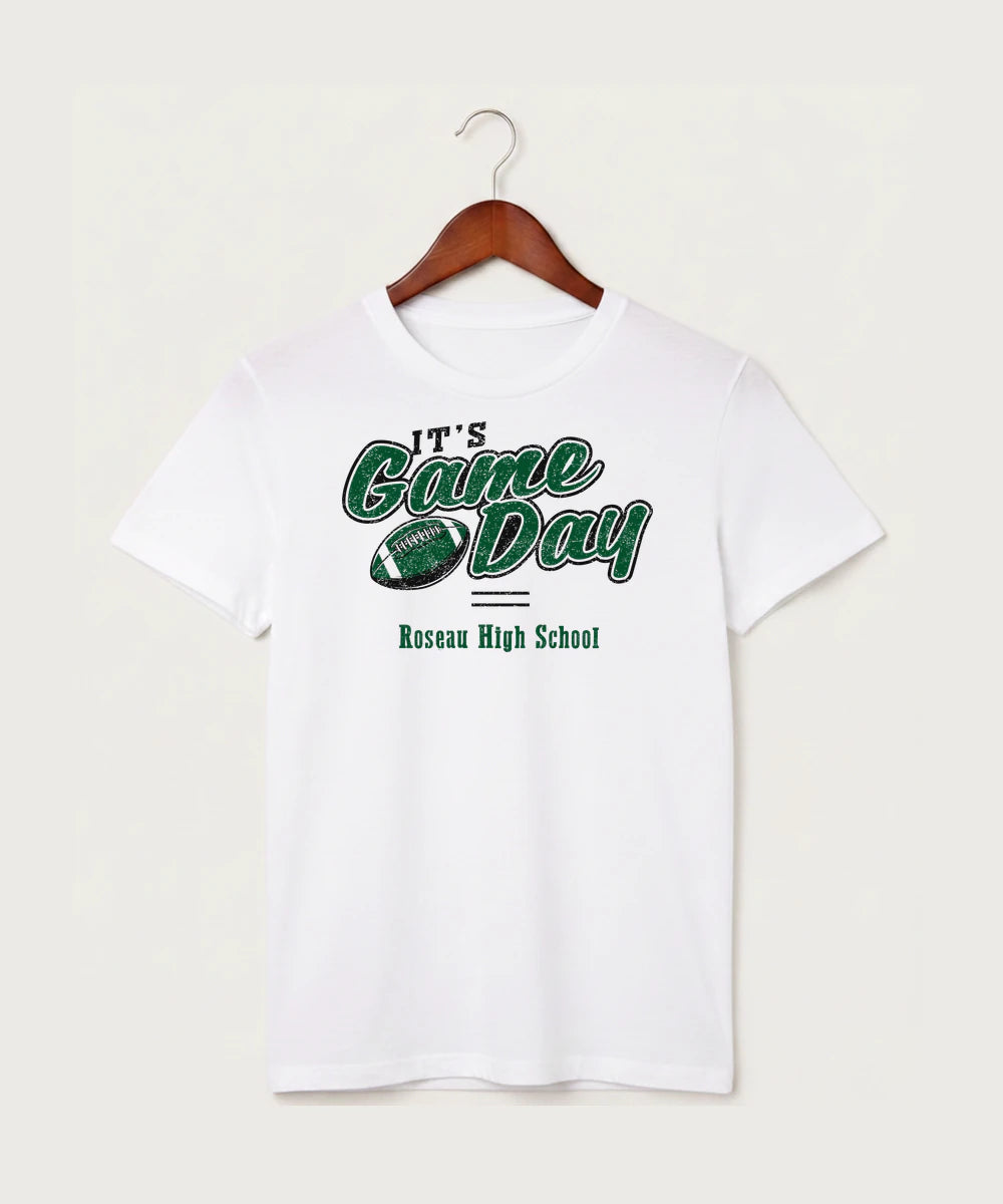 Roseau High School Football (Boys) - White T-Shirt - Full Front